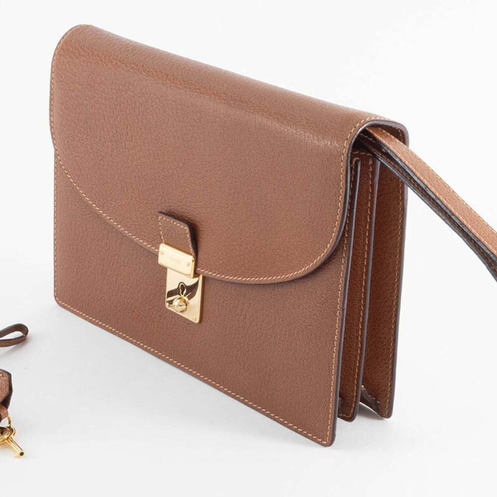Gucci Second Bag Clutch 018 122 1940 Leather Brown Women's GUCCI - Picture 15 of 16